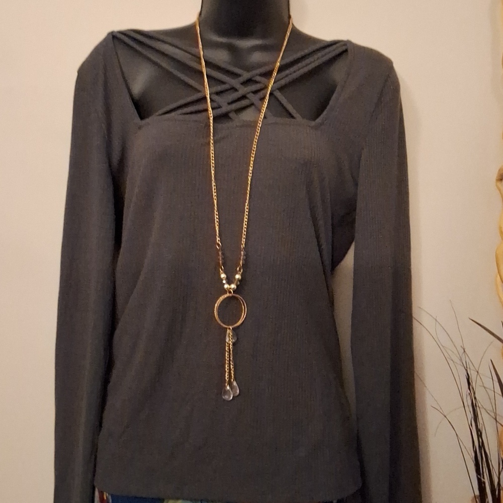 Costume Jewelry Long Necklace 6 pair pierced earrings